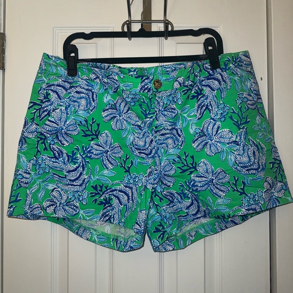EUC Lilly Pulitzer 5" Callahan Stretch Short Cabana Green Keepin It Reel - Picture 7 of 9